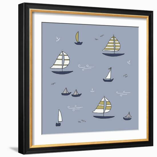 Sailboats 1-Sweet Melody Designs-Framed Art Print