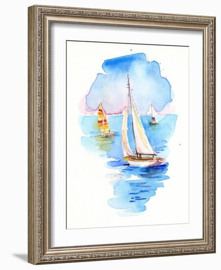Sailboats, 2017-John Keeling-Framed Giclee Print