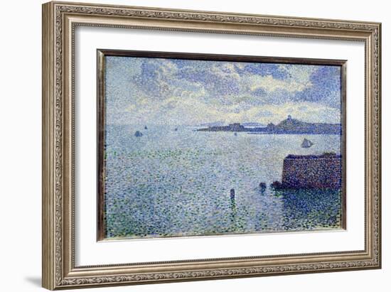 Sailboats and Estuary, 1893 (Oil on Canvas)-Theo Van Rysselberghe-Framed Giclee Print