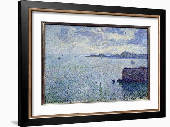 Sailboats and Estuary, 1893 (Oil on Canvas)-Theo Van Rysselberghe-Framed Giclee Print