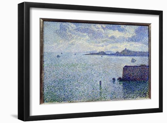 Sailboats and Estuary, 1893 (Oil on Canvas)-Theo Van Rysselberghe-Framed Giclee Print