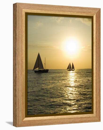 Sailboats at Sunset, Key West, Florida, United States of America, North America-Robert Harding-Framed Premier Image Canvas