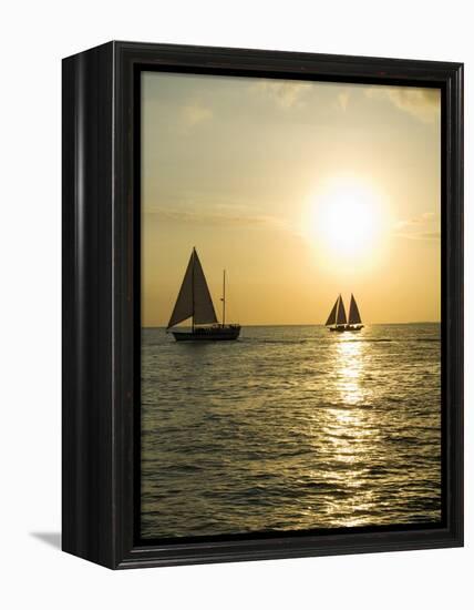 Sailboats at Sunset, Key West, Florida, United States of America, North America-Robert Harding-Framed Premier Image Canvas