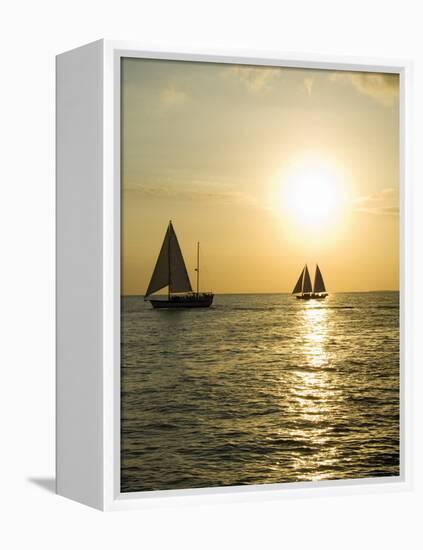 Sailboats at Sunset, Key West, Florida, United States of America, North America-Robert Harding-Framed Premier Image Canvas