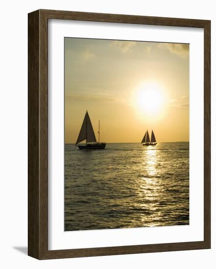 Sailboats at Sunset, Key West, Florida, United States of America, North America-Robert Harding-Framed Photographic Print