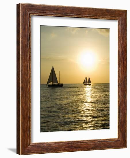 Sailboats at Sunset, Key West, Florida, United States of America, North America-Robert Harding-Framed Photographic Print