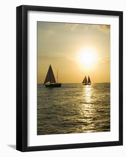 Sailboats at Sunset, Key West, Florida, United States of America, North America-Robert Harding-Framed Photographic Print