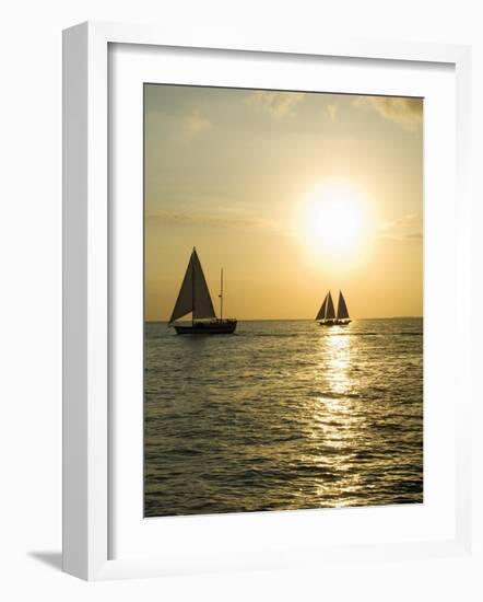 Sailboats at Sunset, Key West, Florida, United States of America, North America-Robert Harding-Framed Photographic Print