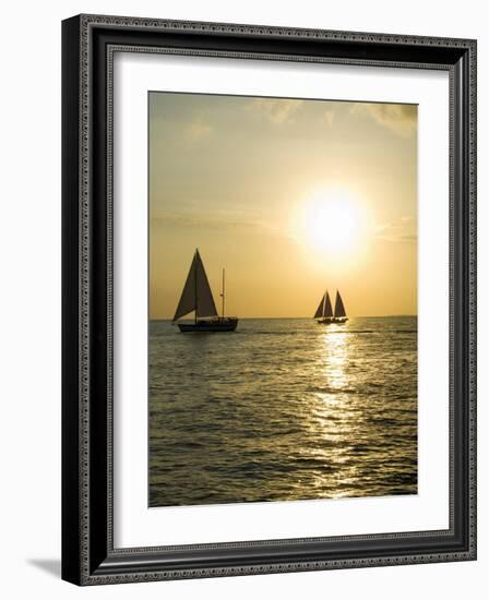 Sailboats at Sunset, Key West, Florida, United States of America, North America-Robert Harding-Framed Photographic Print