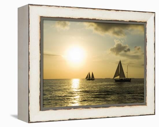 Sailboats at Sunset, Key West, Florida, USA-R H Productions-Framed Premier Image Canvas