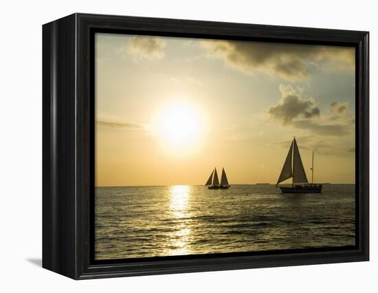 Sailboats at Sunset, Key West, Florida, USA-R H Productions-Framed Premier Image Canvas