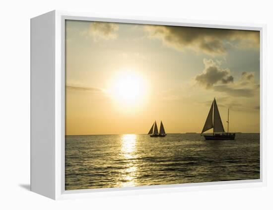 Sailboats at Sunset, Key West, Florida, USA-R H Productions-Framed Premier Image Canvas