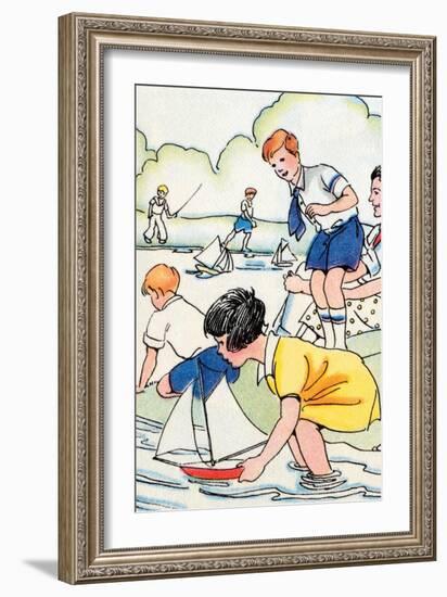 Sailboats at the Park-Julia Letheld Hahn-Framed Art Print