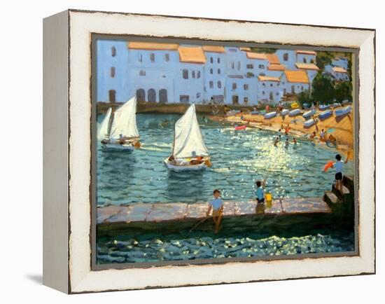 Sailboats, Cadaques, Costa Brava-Andrew Macara-Framed Premier Image Canvas