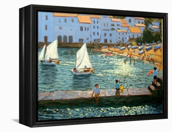 Sailboats, Cadaques, Costa Brava-Andrew Macara-Framed Premier Image Canvas