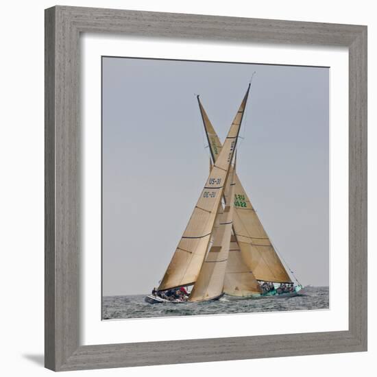 Sailboats Competing in the 12-Metre Class Championship, Newport, Rhode Island, USA-null-Framed Photographic Print