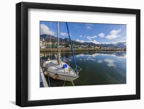 Sailboats Docked Along the Small Boat Harbor in Ushuaia, Argentina, South America-Michael Nolan-Framed Photographic Print