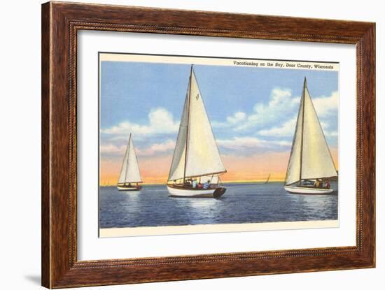 Sailboats, Door County, Wisconsin-null-Framed Art Print