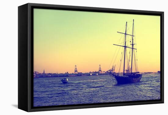 Sailboats - East River - Manhattan - New York - United States-Philippe Hugonnard-Framed Premier Image Canvas