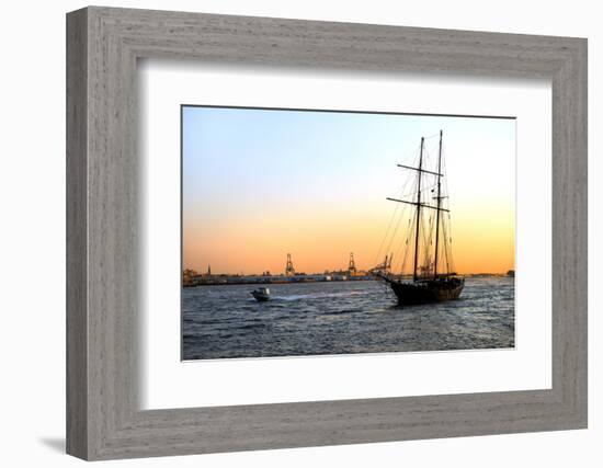 Sailboats - East River - Sunset - Manhattan - New York - United States-Philippe Hugonnard-Framed Photographic Print