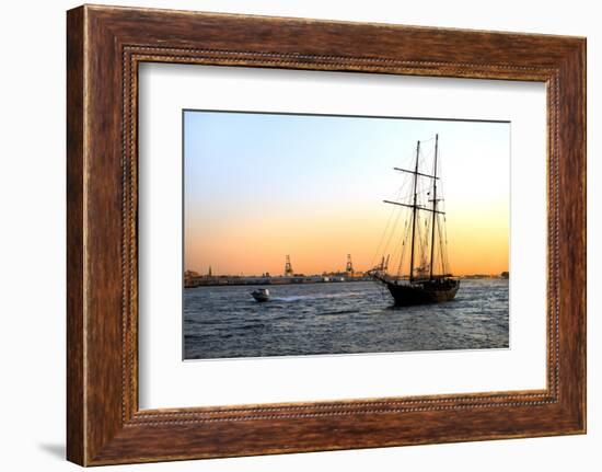 Sailboats - East River - Sunset - Manhattan - New York - United States-Philippe Hugonnard-Framed Photographic Print