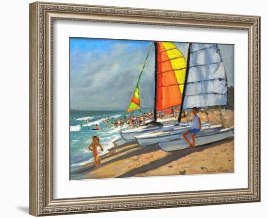 Sailboats, Garrucha, Spain-Andrew Macara-Framed Giclee Print