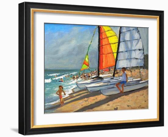 Sailboats, Garrucha, Spain-Andrew Macara-Framed Giclee Print