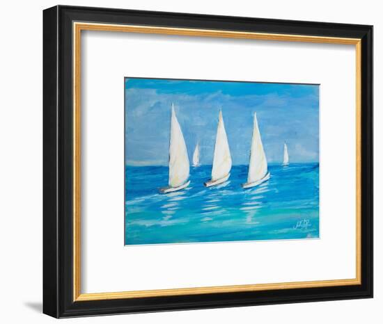 Sailboats II-Julie DeRice-Framed Art Print