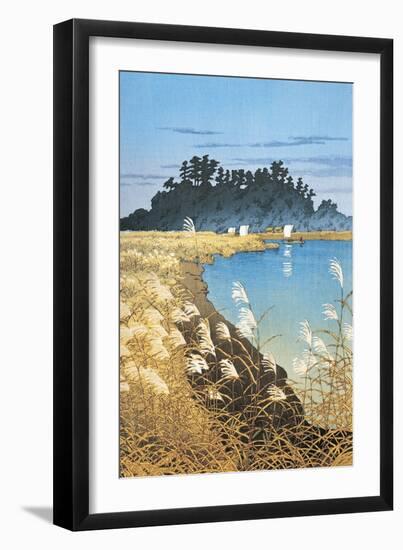 Sailboats in a Lake, Ichikawa, Honshu, Japan-null-Framed Giclee Print