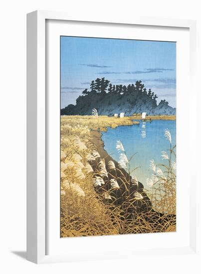 Sailboats in a Lake, Ichikawa, Honshu, Japan-null-Framed Giclee Print