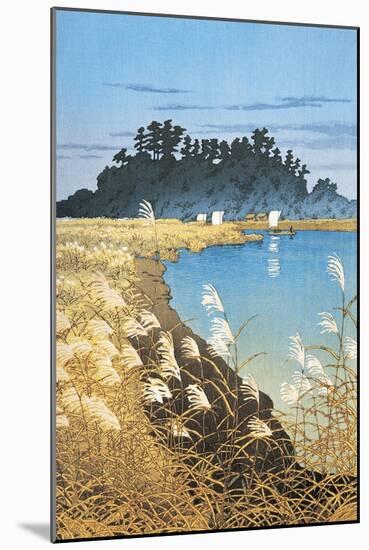 Sailboats in a Lake, Ichikawa, Honshu, Japan-null-Mounted Giclee Print