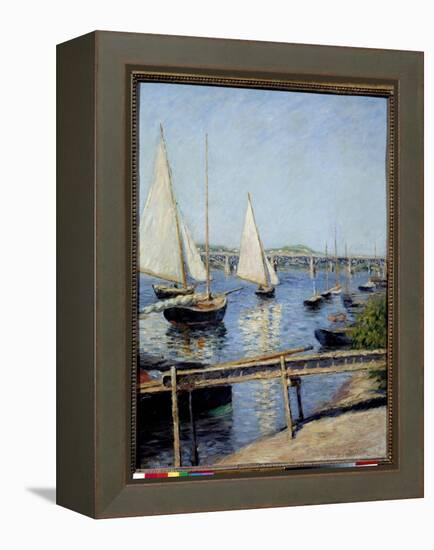 Sailboats in Argenteuil Painting by Gustave Caillebotte (1848-1894) 1888 Sun. 0,65X0,55 M Paris, Mu-Gustave Caillebotte-Framed Premier Image Canvas