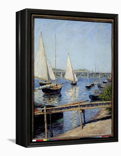 Sailboats in Argenteuil Painting by Gustave Caillebotte (1848-1894) 1888 Sun. 0,65X0,55 M Paris, Mu-Gustave Caillebotte-Framed Premier Image Canvas