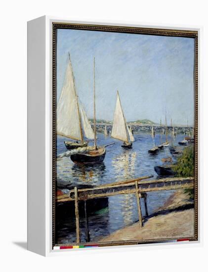 Sailboats in Argenteuil Painting by Gustave Caillebotte (1848-1894) 1888 Sun. 0,65X0,55 M Paris, Mu-Gustave Caillebotte-Framed Premier Image Canvas