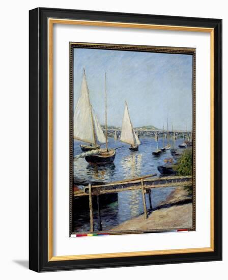 Sailboats in Argenteuil Painting by Gustave Caillebotte (1848-1894) 1888 Sun. 0,65X0,55 M Paris, Mu-Gustave Caillebotte-Framed Giclee Print