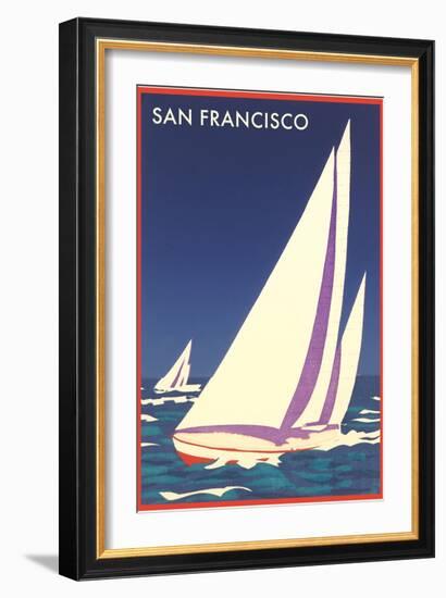 Sailboats in San Francisco Bay-null-Framed Art Print