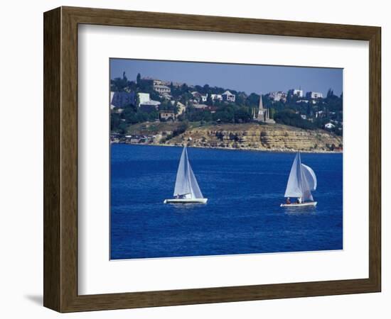 Sailboats in the Harbor Area, Port of Sevastopol, Black Sea, Sevastopol, Ukraine-Cindy Miller Hopkins-Framed Photographic Print