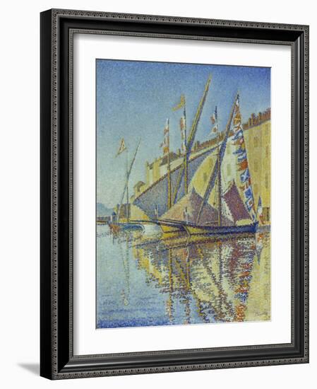 Sailboats in the Harbour of St.Tropez, 1893-Paul Signac-Framed Giclee Print