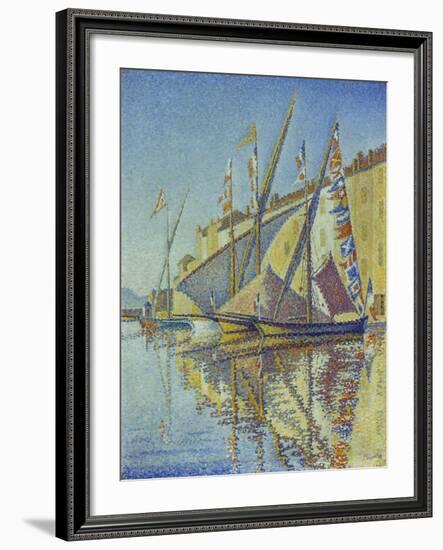 Sailboats in the Harbour of St.Tropez, 1893-Paul Signac-Framed Giclee Print