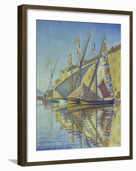 Sailboats in the Harbour of St.Tropez, 1893-Paul Signac-Framed Giclee Print