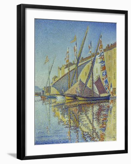 Sailboats in the Harbour of St.Tropez, 1893-Paul Signac-Framed Giclee Print