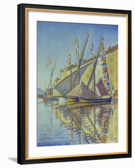 Sailboats in the Harbour of St.Tropez, 1893-Paul Signac-Framed Giclee Print