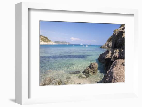 Sailboats in the turquoise sea, Fetovaia Beach, Campo nell'Elba, Elba Island, Livorno Province, Tus-Roberto Moiola-Framed Photographic Print