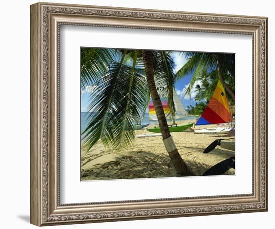 Sailboats on Mullins Beach, Near the King's Beach Hotel, St. Peter Parish, Barbados, West Indies-Robert Francis-Framed Photographic Print