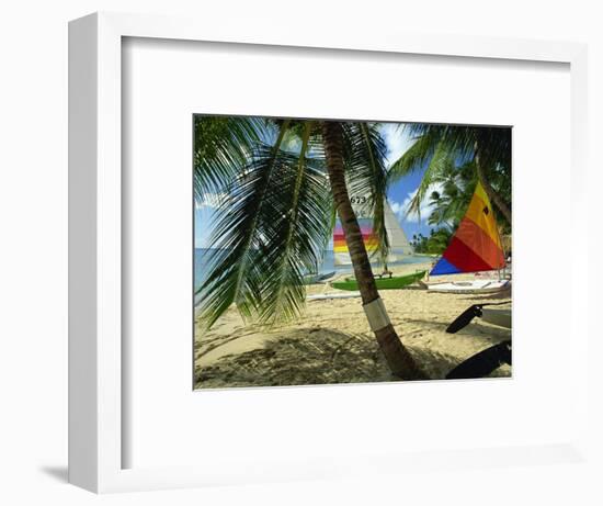 Sailboats on Mullins Beach, Near the King's Beach Hotel, St. Peter Parish, Barbados, West Indies-Robert Francis-Framed Photographic Print