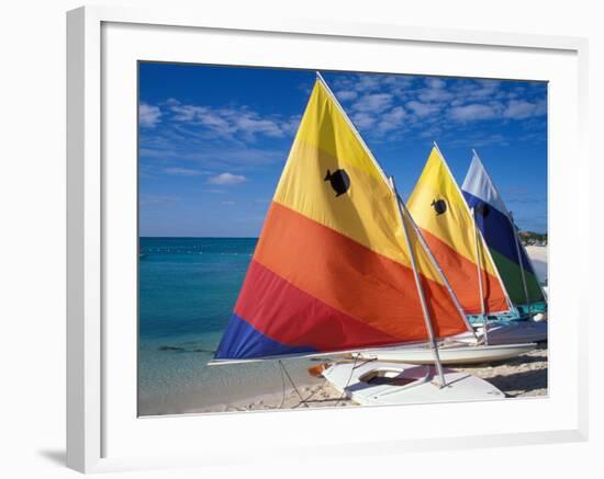 Sailboats on the Beach at Princess Cays, Bahamas-Jerry & Marcy Monkman-Framed Photographic Print