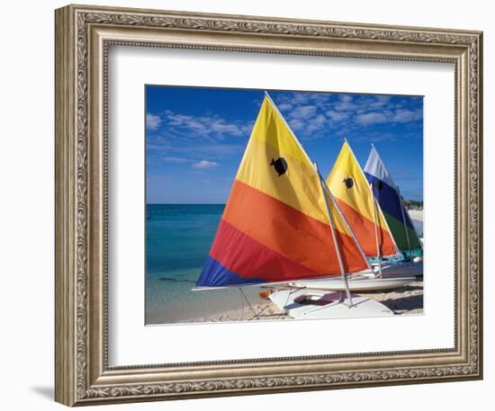 Sailboats on the Beach at Princess Cays, Bahamas-Jerry & Marcy Monkman-Framed Photographic Print