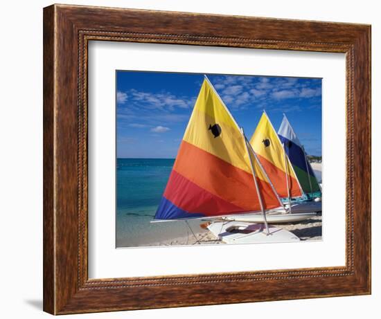 Sailboats on the Beach at Princess Cays, Bahamas-Jerry & Marcy Monkman-Framed Photographic Print