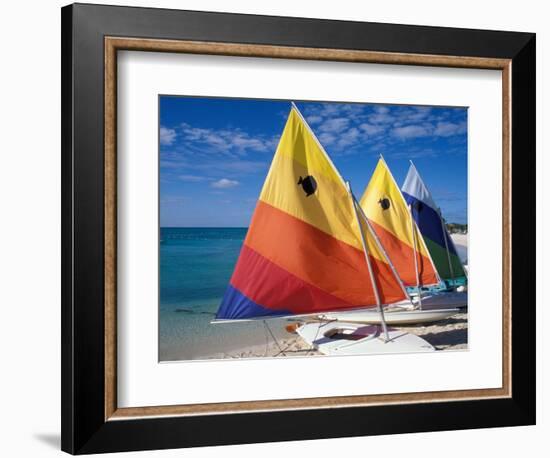 Sailboats on the Beach at Princess Cays, Bahamas-Jerry & Marcy Monkman-Framed Photographic Print