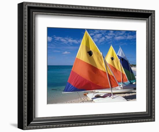 Sailboats on the Beach at Princess Cays, Bahamas-Jerry & Marcy Monkman-Framed Photographic Print